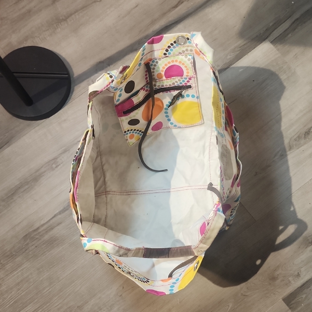 Thirty-One Colorful Circle Pattern Tote Bag - Picture 4 of 4